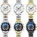 CdyBox Wholesales 10 Pack Unisex Dress Watch Analog Quartz Women Men Wrist Watches Gold Stainless Steel Band