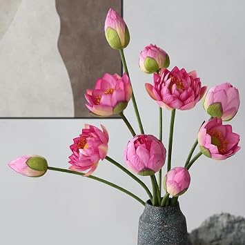 75cm Artificial Lotus Flower Leaf Lotus Pod Home Decoration Living Room Vase Decoration Shooting Props Decoration MariageD-Light Pink