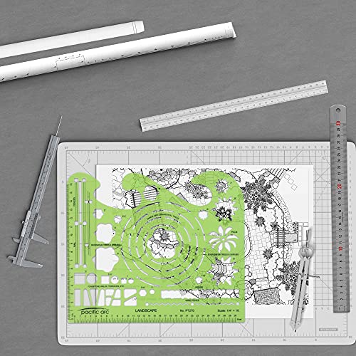 Image of Pacific Arc Landscape Template Guide, with Trees, Shrubs, Hedges, Fences, Flagstone Walks, and Terraces
