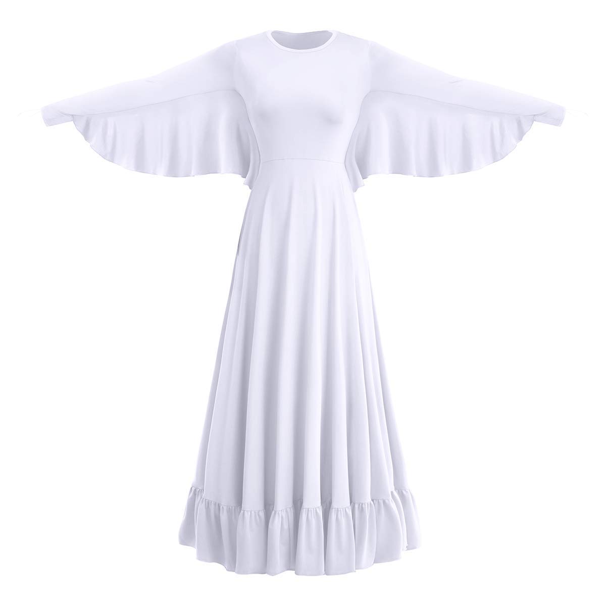 Buy IMEKIS Women Angel Wings Praise Dance Dress Liturgical Dancewear