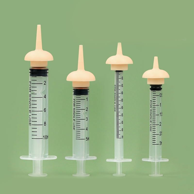 Image of Pet Feeding Syringe with Nipple, Silicone Feeding Tools for Kitten Puppy Feeding Syringe for Newborn Cat Dog Small Animals Rabbits (1ml+3ml+5ml+10ml)