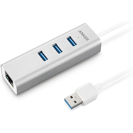 Anker Unibody Aluminum 3-Port USB 3.0 and Gigabit Ethernet Hub with 1.3ft / 40cm USB 3.0 Cable [Ethernet Port RTL8153 Chipset + USB Ports VL812 Chipset]