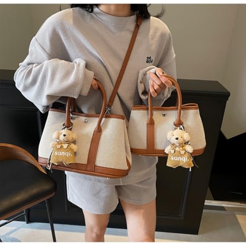 Women's Top Handle Handbags, Fashion Ladies Tote Shoulder Bag Simple Canvas Satchel2
