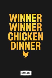 Winner Winner Chicken Dinner Distressed Gold N08853 Notebook: Lined College Ruled Paper, Diary, Matte Finish Cover, Journal, Planner, 6x9 120 Pages