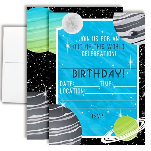 Invitaciones temáticas AmandaCreation de cartulina para cumpleaños de niños con 20 sobres