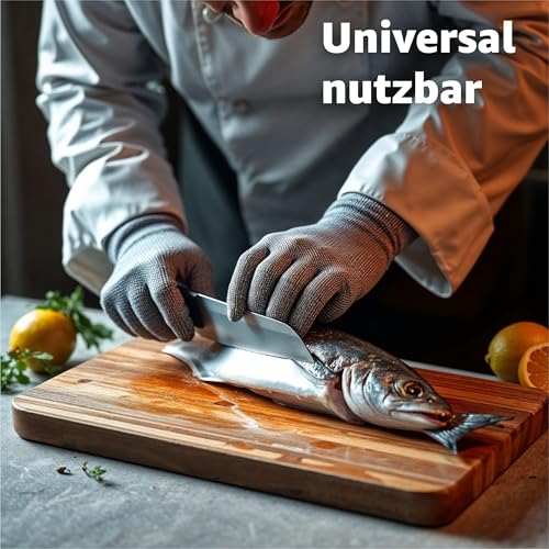 Foto von TK Gruppe Timo Klingler Schnittschutzhandschuhe Küche EN 388 als Filetierhandschuh schnittfest - Schnittschutz Handschuhe - Kettenhandschuhe als Schutzhandschuhe