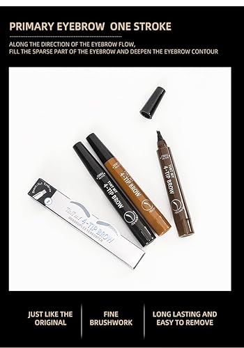 Miniatura 7 de Lápiz de cejas de cuatro puntas Lápiz de cejas líquido impermeable y fácil de colorear con raíces claras y lápiz de cejas de cuatro cabezas (cejas