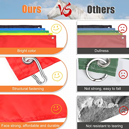 Manopaws 5Pcs Horse Training Flag And 55In Telescoping Pole With Hook For Horse Lunging Training,Retractable Horse Training Equipment Horse Flag With Clips (Horse Flag) #TOP3