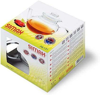 Miniatura 8 de Simax Glassware - Tetera de vidrio de 33 onzas  Con boquilla, microondas y estufa, resistente al calor, al frío y a los golpes térmicos, es una