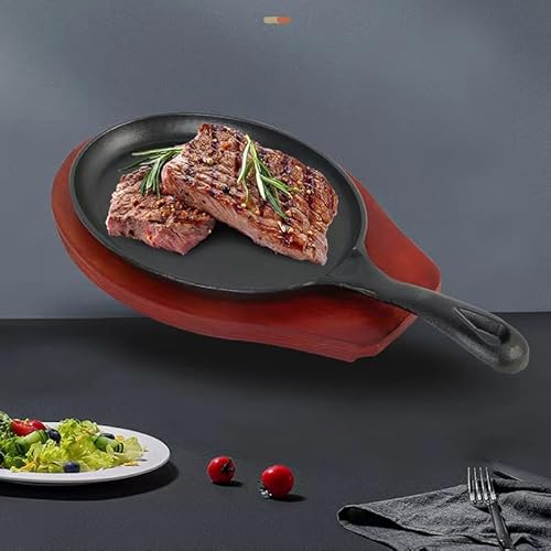 Xzhouse XY20009 Fajita Skillet Set Cast Iron Skillet Set 7.1In*9.84In With Pan Handle Sleeve And Anti-Scald Base-Sizzling Skillet thumb #4