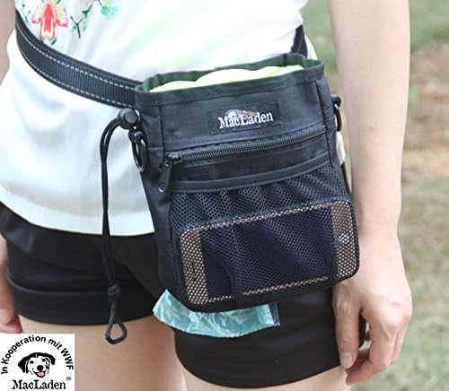 Premium MacLaden Dog Food Bag | Black | Treat Bag | Snack Bag for Dog Training Treat Bag | Pouch for Dog Waste Bags | Make the World a Little Better, One Purchase at a Time.