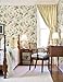 GloryTik Floral Peel and Stick Wallpaper - Vintage Leaf Contact Paper, Beige/Green, Self Adhesive, Removable for Bedroom, 17.3