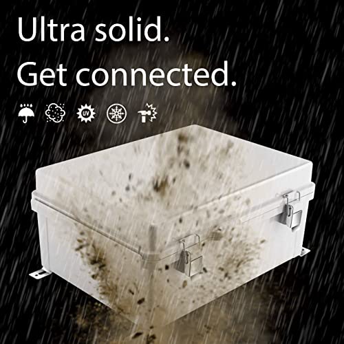 Gratury Junction Box, IP67 Waterproof Plastic Enclosure for Electrical Project, Hinged Grey Cover, Includes Mounting Plate and Wall Bracket (Grey Cover, 16.1"x12.2"x7.1") by Gratury - Image 2