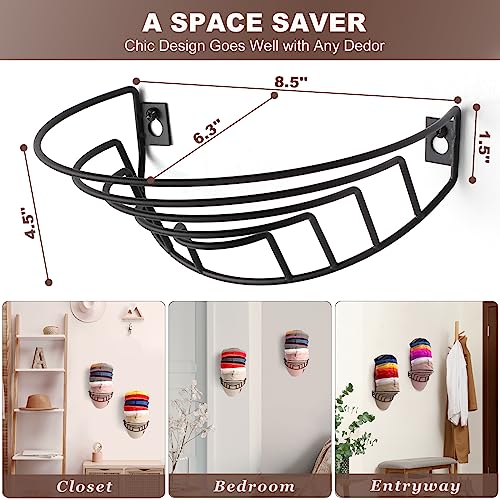 HYDERMUS-Hat-Rack-for-Wall-2-Pack-for-30-Baseball-Caps-Metal-Hat-Organizer-Compact-Hat-Hangers-for-Closet-Hat-Storage-Wall-Mount-Ball-Cap-Holder-Display-for-Bedroom-Entryway-Black