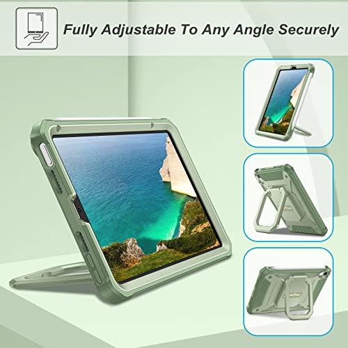 Coque iPad Mini 7/6 Fintie robuste antichoc verte avec anneau de rotation 360 - 7