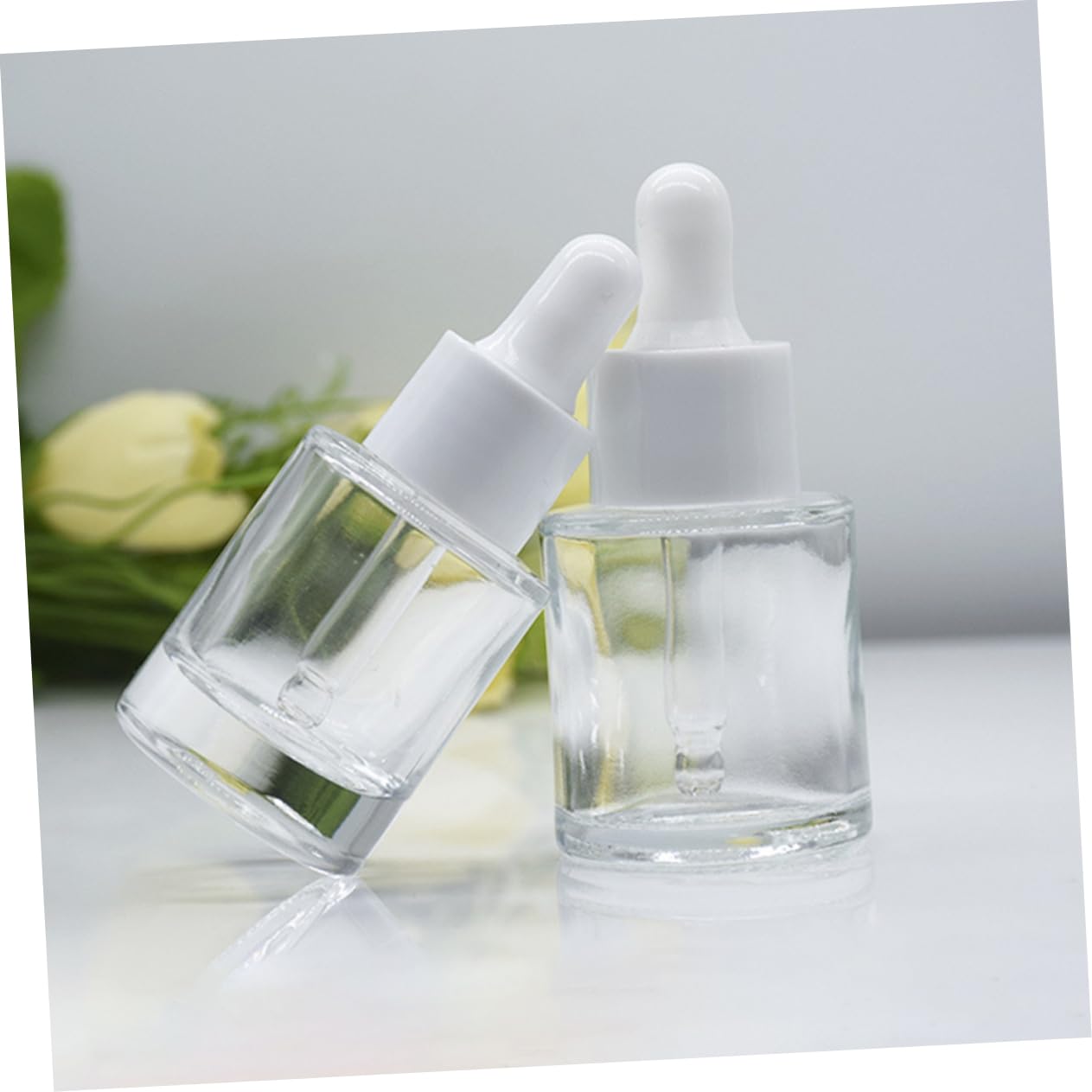 Beavorty 20 Frascos Cuentagotas de Vidrio Transparente, a Prueba de Fugas y Herméticos, para Aceites Esenciales, Aromas y Colognes