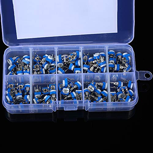 Loijon 100 pcs 10 Valores 500~1 M ohm Resistência Variável 6mm Potenciômetro RM065 Preset Carbono Ho