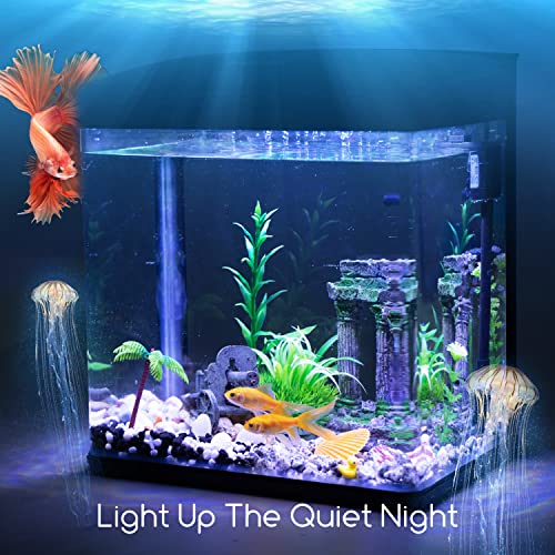 Miniatura 2 de Nobleza - Acuario De Cristal 14l Con Cubierta Luces Led, Filtro Ecológico, 23x16x27.5 Cm Visión Clara, Negro