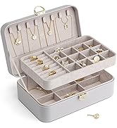 Vlando Schmuckkästchen Mädchen Damen, Doppelschicht Schmuckkasten, Abschließbare Schmuckschatulle...