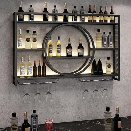 La Mejor Selección de Vinotecas , tabla con los diez mejores. 41 LQSYBHD Botellero Vino Pared para Vinoteca Wine Rack Botellero, Estante de Vino Decorativo con Portavasos para Copas, Estante de Almacenamiento Y Estantes, para El Hogar Bar...