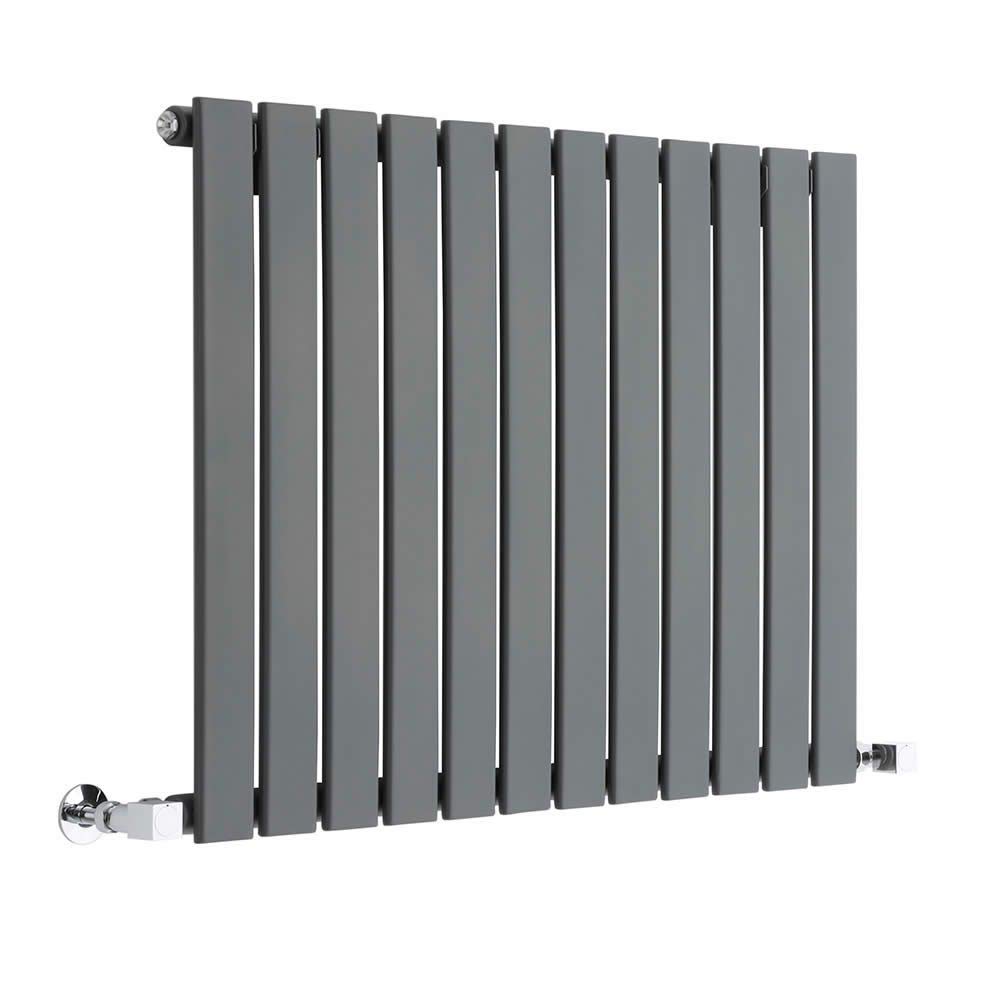 Milano Alpha Anthracite Horizontal Single Flat Panel Radiator - 635mm x 840mm