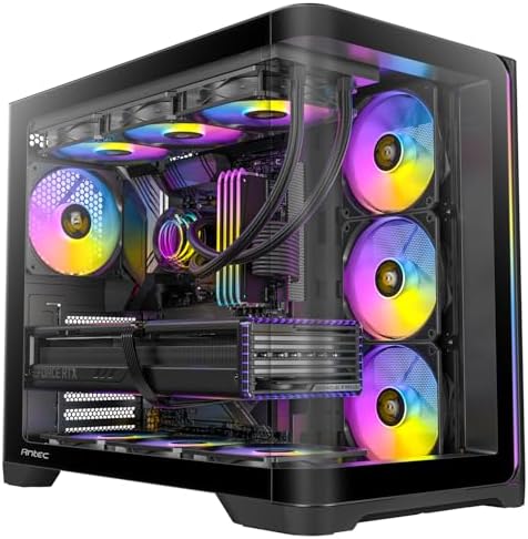 Antec C5 Eğrisi ARGB, 4 x 120mm ARGB PWM Fanlar Dahil, Aynı Anda 10 Fana kadar, Tip-C 3.2 Gen 2 Bağlantı Noktası, Kavisli Temperli Cam Ön ve Yan Paneller, 360mm Radyatör Desteği, Orta Kule ATX PC - Görsel 2