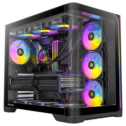 Antec C5 Curve ARGB, Mid-Tower ATX PC Case, Curved Tempered Glass Front & Side Panels, 4 x 120mm ARGB PWM Fans Included, Supports Up to 10 Fans, 360mm Radiator Support, Type-C 3.2 Gen 2 by Antec - Used condition - US$99.34