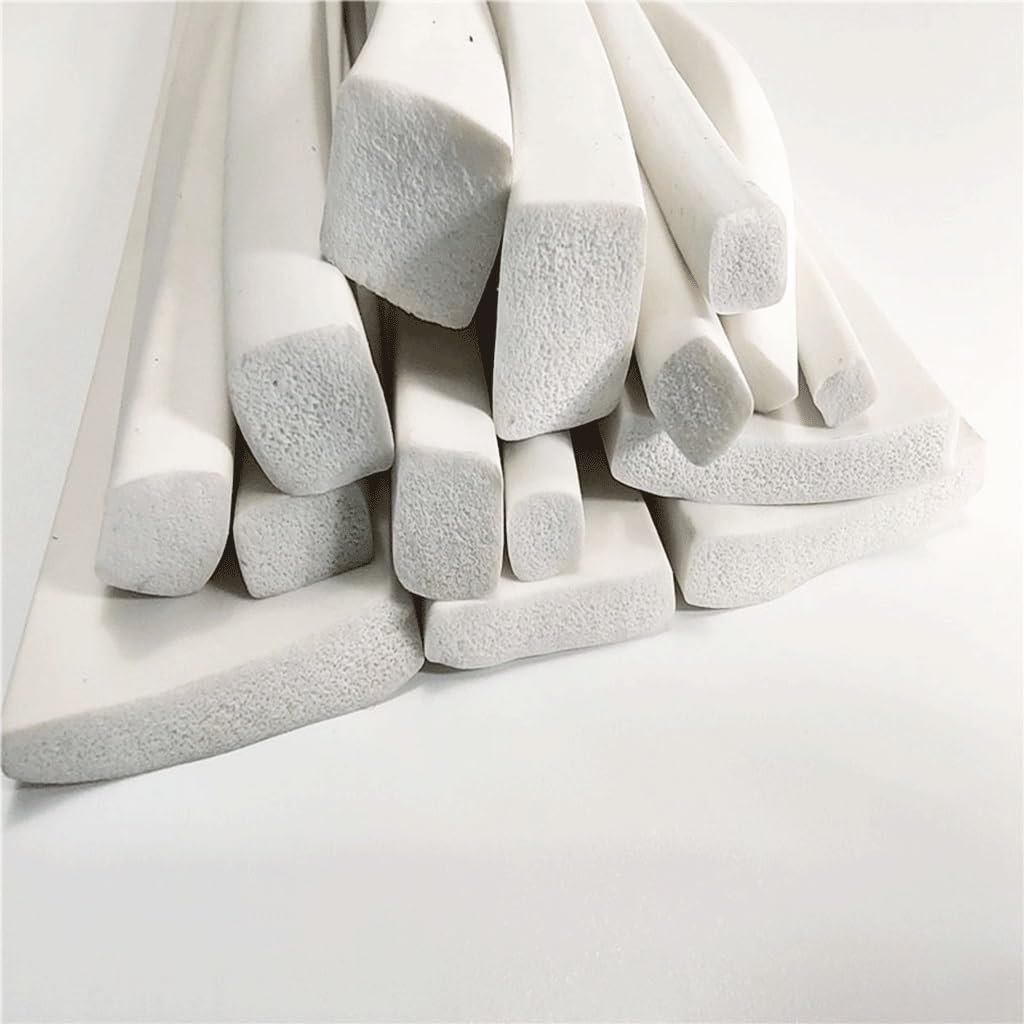 Tira de Sellado de Espuma de Silicona, Tira Rectangular Blanca del lacre de la Esponja Espuma silicón for los tamaños múltiples Las Puertas y Windows | Length 5M 10mmX20mm