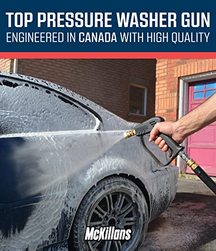 Mckillans Short Pressure Washer Gun With Swivel - High Pressure Water Handle With 3/8" Male Plug And 1/4” Quick Connector Coupler - Power Washer Gun Compatible With Foam Cannon - Car Wash Foam Gun #TOP6