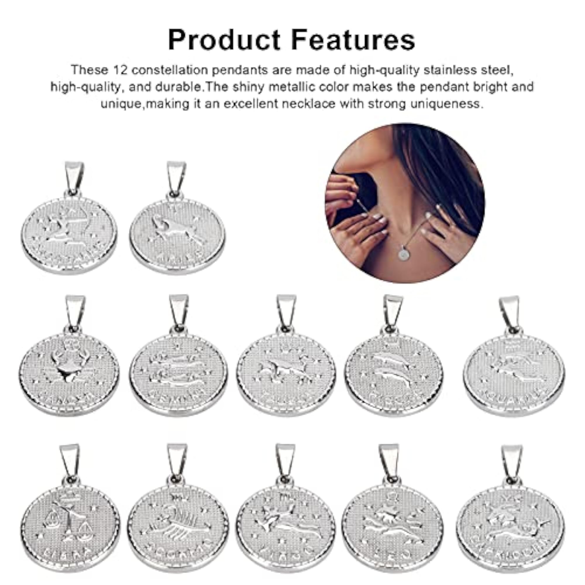 Twelve Constellation Sign Pendant Sets for DIY