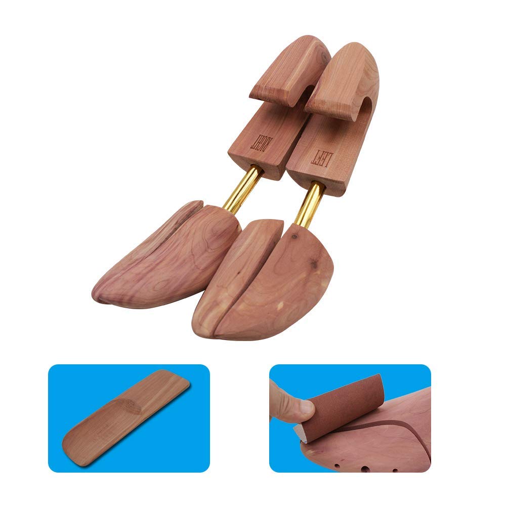 Lot de 2 embauchoirs pour homme en bois de cèdre rouge avec bout fendu