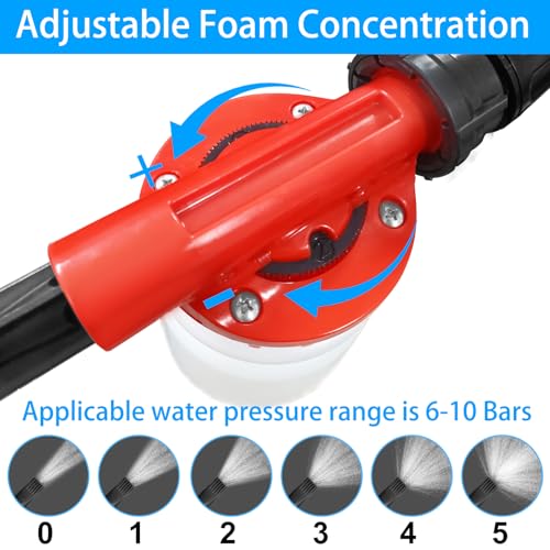 Sonpen Schaumsprüher Auto, 1000ml Einstellbar Schaumpistole Autowäsche, Großraum-Schaumlanze mit Anti-Leck-Band, 2 in 1 Schaumkanone für Waschen, GartenbewäSserung, Haustierdusche