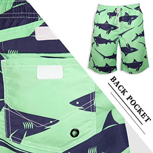 Prefer To Life Mens Beach Shorts Swimsuit Quick Dry Summer Board Short Holiday Party Bermuda Surfing Big Pants (Green Shark, Xl) #TOP6