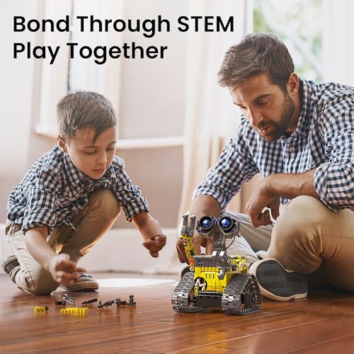 Image of Mibido STEM Robot Building Kit Gift for Boys Ages 8-12 with Remote Control | Coding Robotic Toys, Birthday Presents for Kids, App-Controlled, Buildable 5-in-1 Models, Rechargeable Playset, 488 Pieces