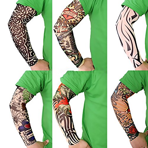 Akstore Temporary Tattoo Sleeves Set Arts Temporary Fake Slip On Tattoo Arm Sleeves Kit (Multicolor Set1) #TOP3
