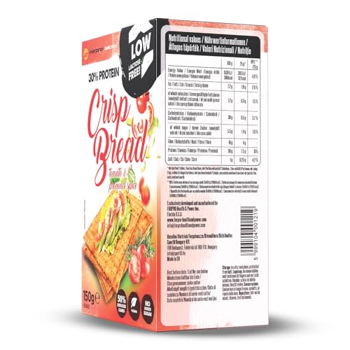 Forpro CarbControl 30% Protein Crisp Bread Tomato & Provence | 6er Pack Knusperbrot | Kohlenhydratarm | Kalorienarme | Brot & Knäckebrot | als Snack pur oder mit Aufstrich