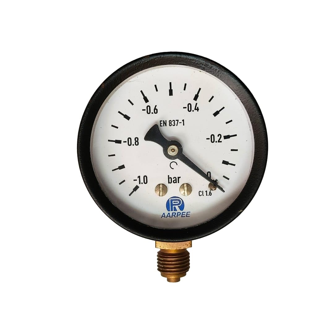Vacuum Gauge, 63mm (2.5inch), 0 ~ -1 BAR, G1/4" bsp Thread, Anti-Corrosive Powder Coated MS Body and Brass Internal, +/-2%-image-36
