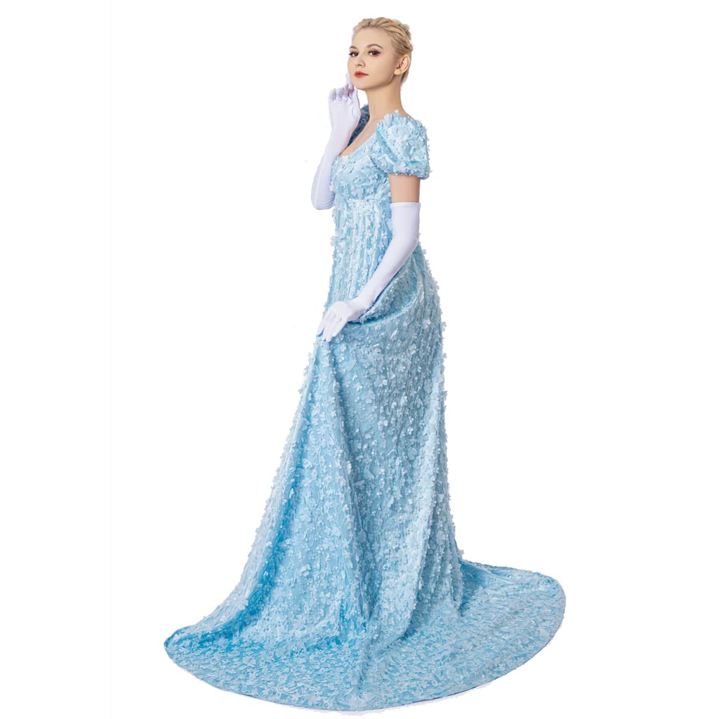 MyheroCos Regency Dress Abito da donna in pizzo blu