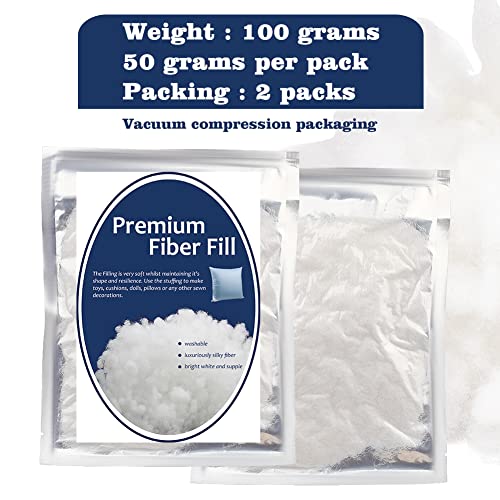 Bupete 100g/3.5oz Polyester Fiber Fill, Premium Fiber Fill Stuffing, Fluff Stuffing High Resilience Fill Fiber for Stuffed Animal Crafts, Crochet Stuffing, Cushions Stuffing