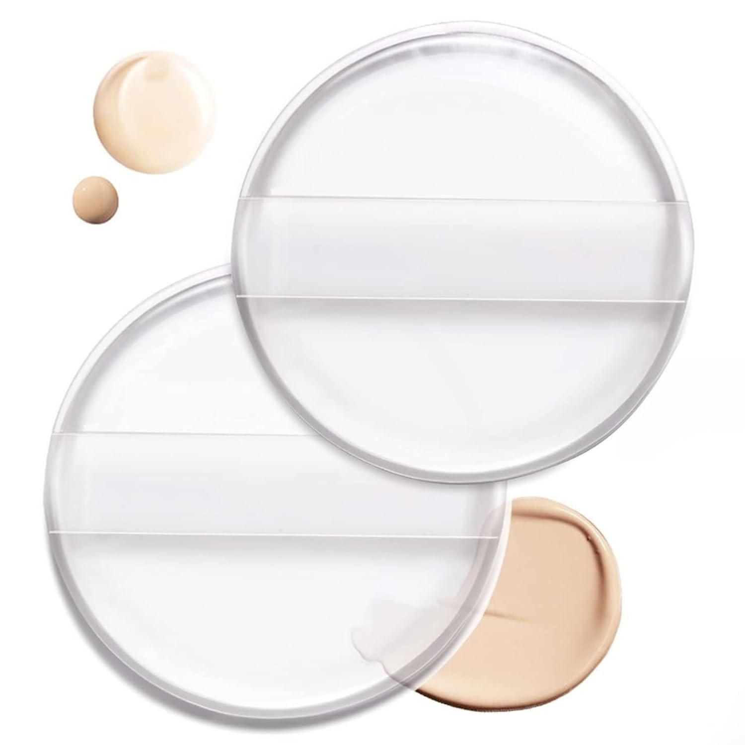 - 1pc Soft Round Silicone Reusable Powder Puff | Korean Blending Sponge | Loose Powder Gel Foundation Blending Sponge | Beauty Blender, Contouring, Eggs Makeup Blender Wet & Dry Tool Washable