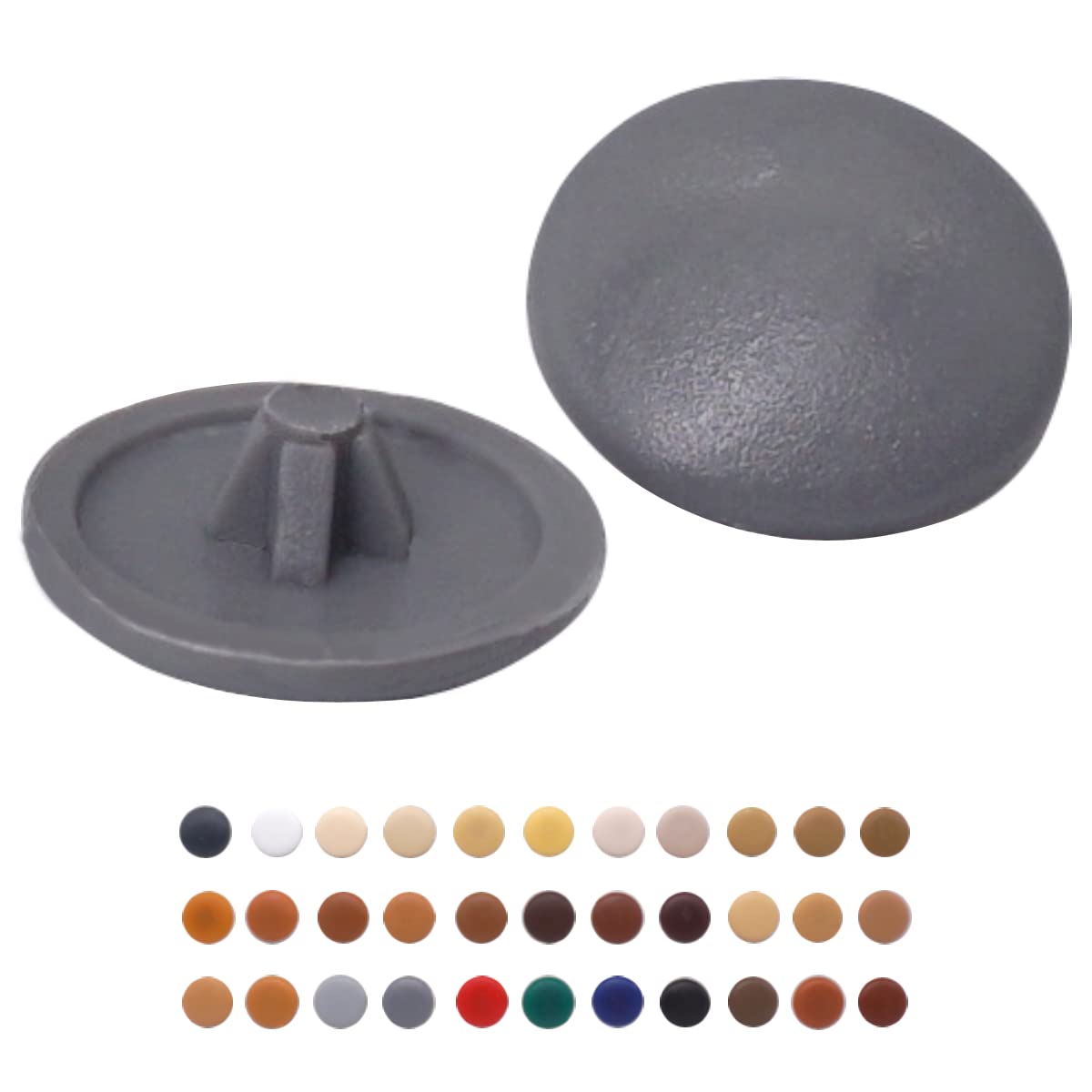 Confezione da 50 tappi per coperchio a vite Pozi diametro 12 mm, Pozidriv testa clip su coperture in plastica, tappo decorativo per mobili (50, grigio S25)