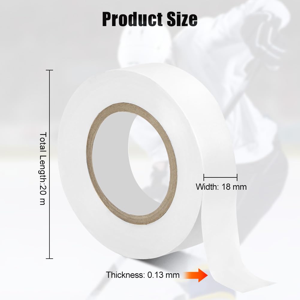 Nastro per Hockey, PVC Grip-Tape, Multiuso Tape Sportivo Anti-Scivolo E Auto-Adesivo, Resistente E Adesivo per Sport all'Aria Aperta, Attrezzatura per Il Fitness, Impugnature da così Via-20m
