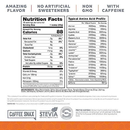 Protein Coffee Iced Coffee, High Protein Coffee, Grass Fed, Keto Friendly, 20G Of Protein, 1G Carbs, Natural Ingredients (Pumpkin Spice Latte) #TOP1