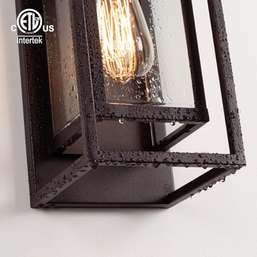 Image of mirrea 14 inch Modern Outdoor Porch Wall Light, Oil Rubbed Bronze, 2 Pack