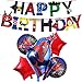 Produktbild Geburtstag Deko Aluminiumfolie Happy birthday Banner für Kinder Superhelden Avengers Marvel Party Decorations