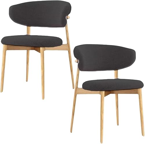 Miniatura 22 de YVYKFZD Juego de sillas de comedor, sillas de cocina de madera maciza, silla de comedor tapizada con respaldo curvo, silla de sala de estar sin