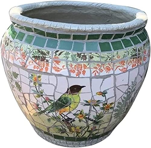 JOEBO Maceta de cerámica Grande para Exteriores Macetas de cerámica Retro Piso de jardín clásico Maceta de Interior Jardinera Patio Balcón para Villa Pasillo Pasillo Jardinera Colorida