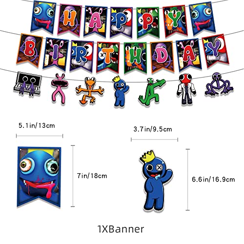 Rainbow Theme Friends Birthday Party Supplies,Blue Friends Party Decorations Include Banner, Tablecloth, Latex Balloons,Cake Topper, Cupcake Toppers For Kids Boys Girls Theme Party #TOP3