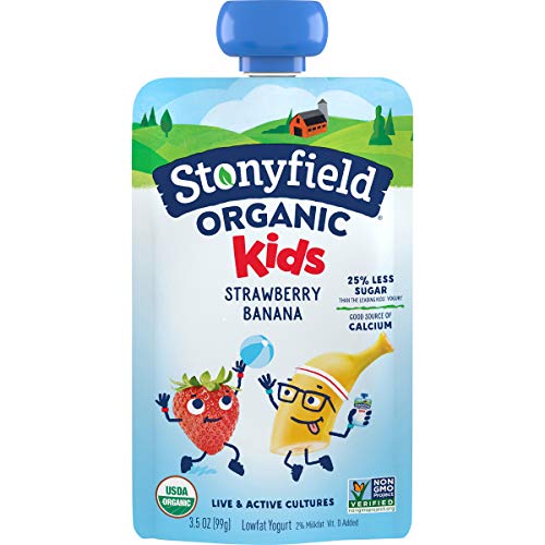 Stonyfield Organic Kids Lowfat Yogurt-Includes Live Active Cultures, Strawberry Banana, 3.5 Ounce #TOP22