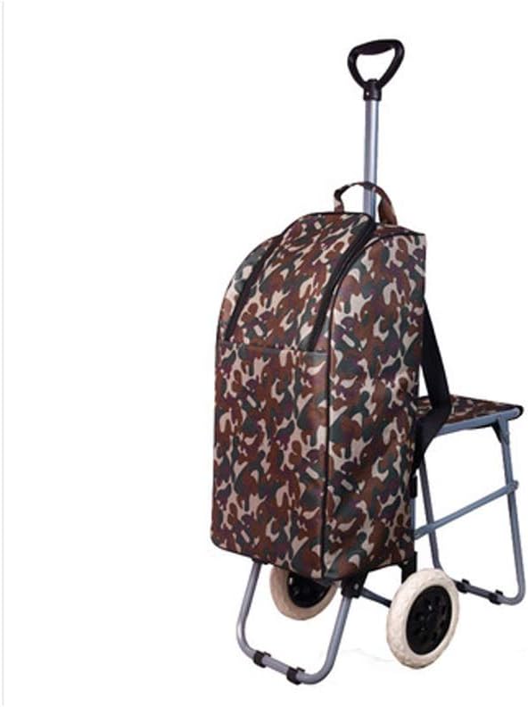 Folding Shopping Cart, Grocery Stair Climbing Trolley Large-Capacity Laundry Utility with Quiet Tri-Wheels